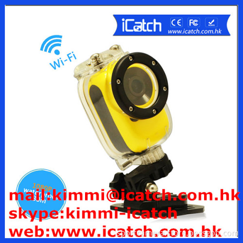 Hot selling waterproof wireless control mini action camera with Monochrome LCD Display